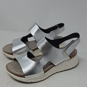 Bionica Orleands Silver Metallic Slingback Comfort Sandals Size 10